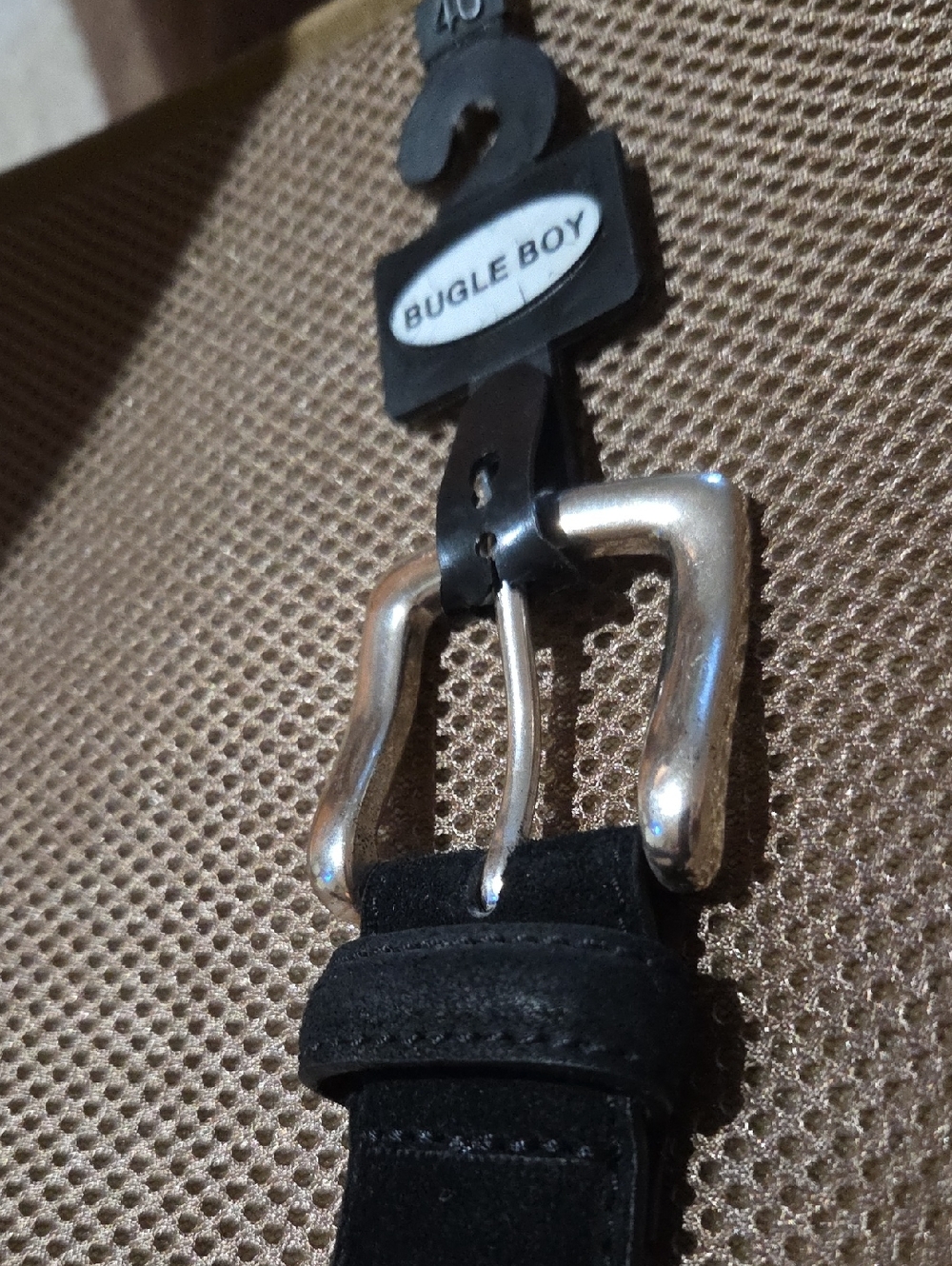 Bugle Boy Black Belt  with Silver Buckle